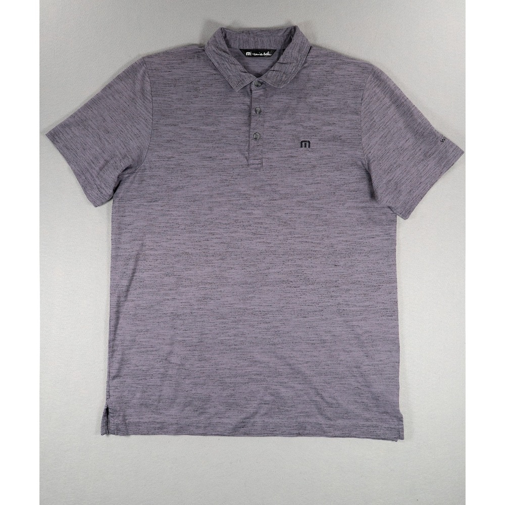 TravisMathew Heather Purple Performance Golf Polo Shirt Men's Size M Wigwam Logo